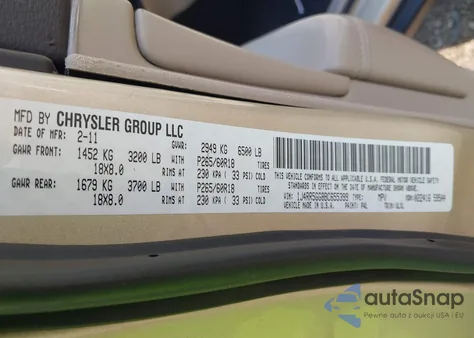 2011 Jeep Grand Cherokee Limited из США, поврежденный, VIN 1J4RR5GG8BC655399